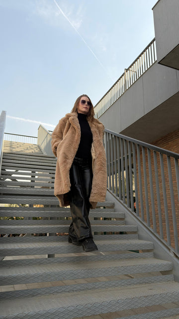 Wide-Leg Leather Pants